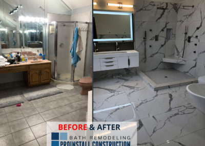 Before and After Chicago nice bathroom remodeling idea Proinstall Construction