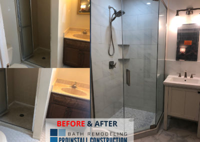 Before and After Chicago small bathroom remodeling idea ProinstallConstruction