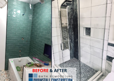 Chicago beautiful bathroom remodeling Proinstall Construction BEFORE AND AFTER